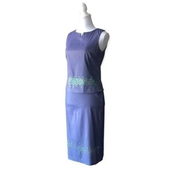 NAM of London Purple Sequin Sleeveless Top & Skirt Set UK 10 M Luxury Suit Good